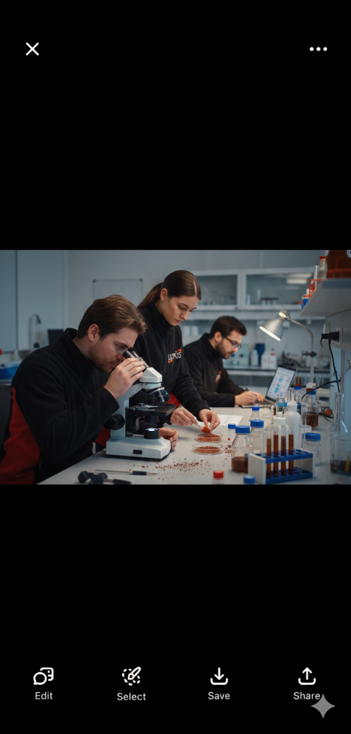 Bilim ekibinin laboratuvar çalışması