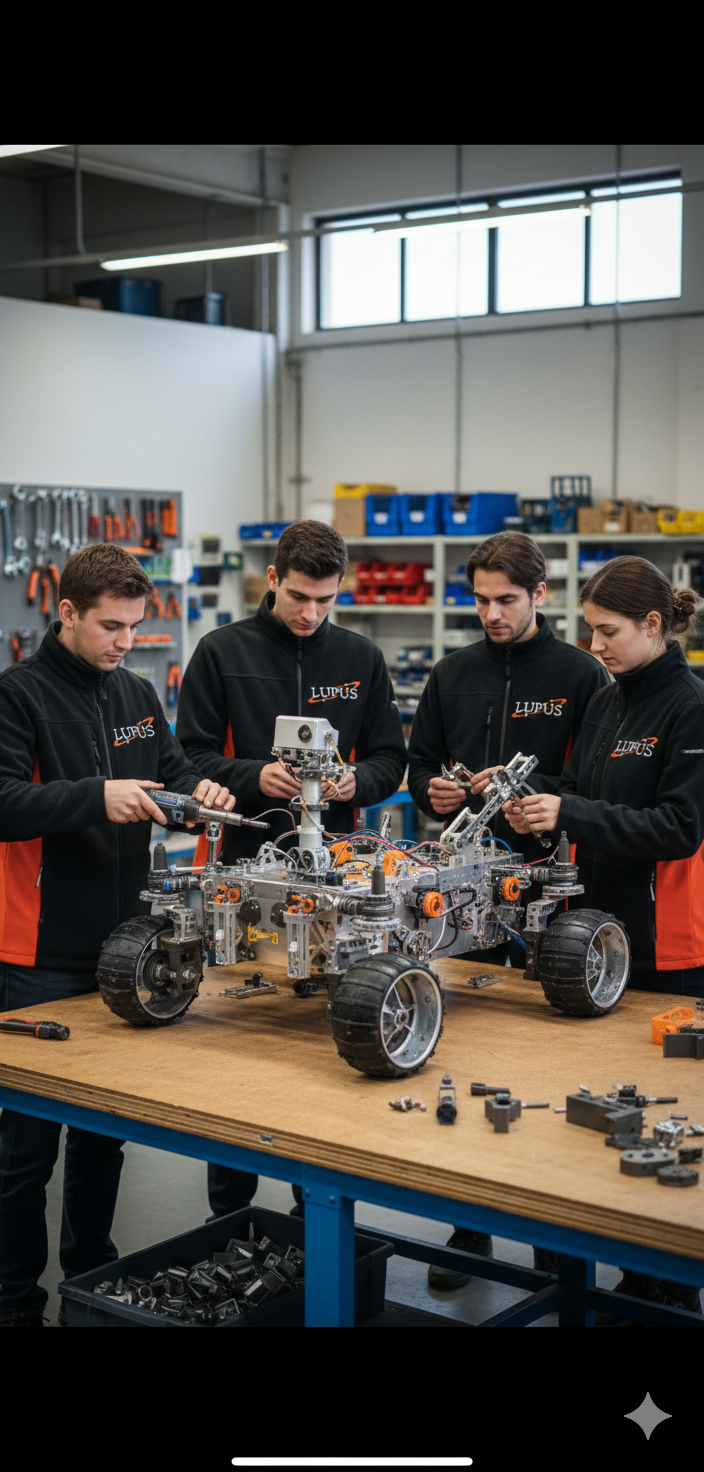 Mekanik ekibinin rover üzerinde çalışması